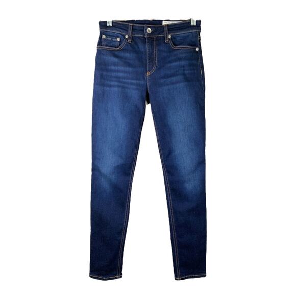 Rag & Bone Jeans Women 27 Blue Denim Cate Mid-Rise Ankle Skinny Dark Wash Cotton - Picture 1 of 8